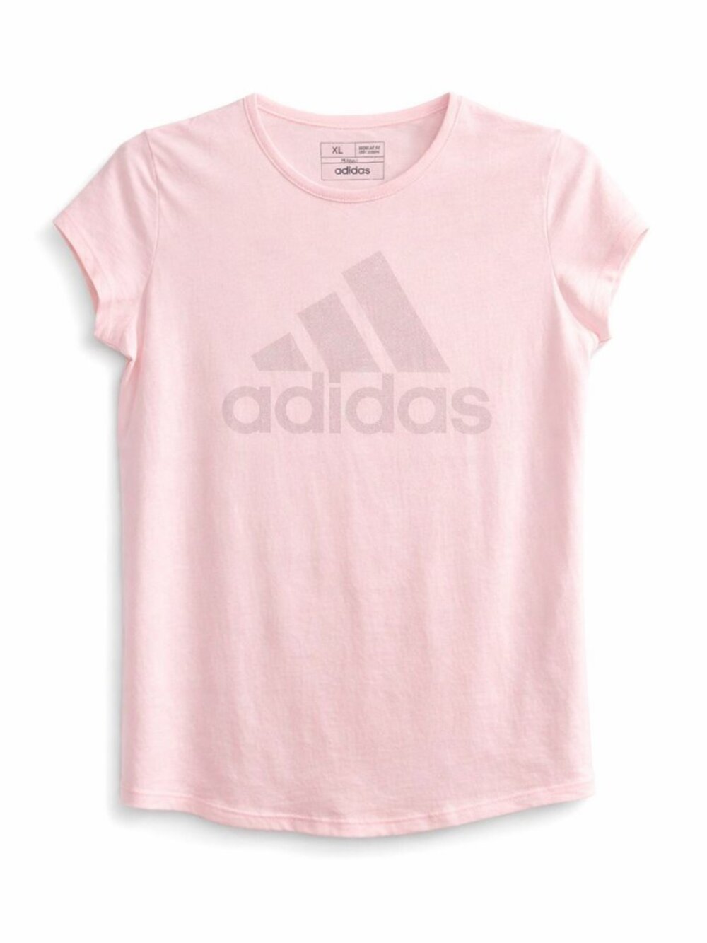 Adidas Pink Logo T-Shirt NWT Girls XL Fits Women’s XS Athletic Tee